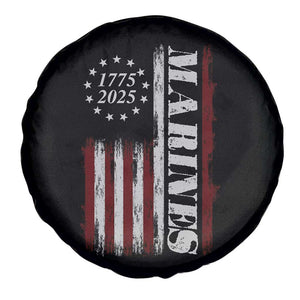 Marine 250th Anniversary Spare Tire Cover Retro Patriotic Military Veteran Gift American Flag TS10 Print Your Wear
