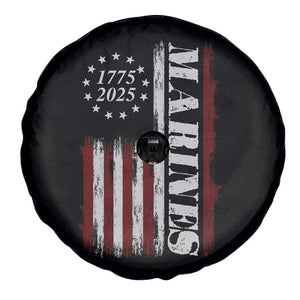 Marine 250th Anniversary Spare Tire Cover Retro Patriotic Military Veteran Gift American Flag TS10 Print Your Wear