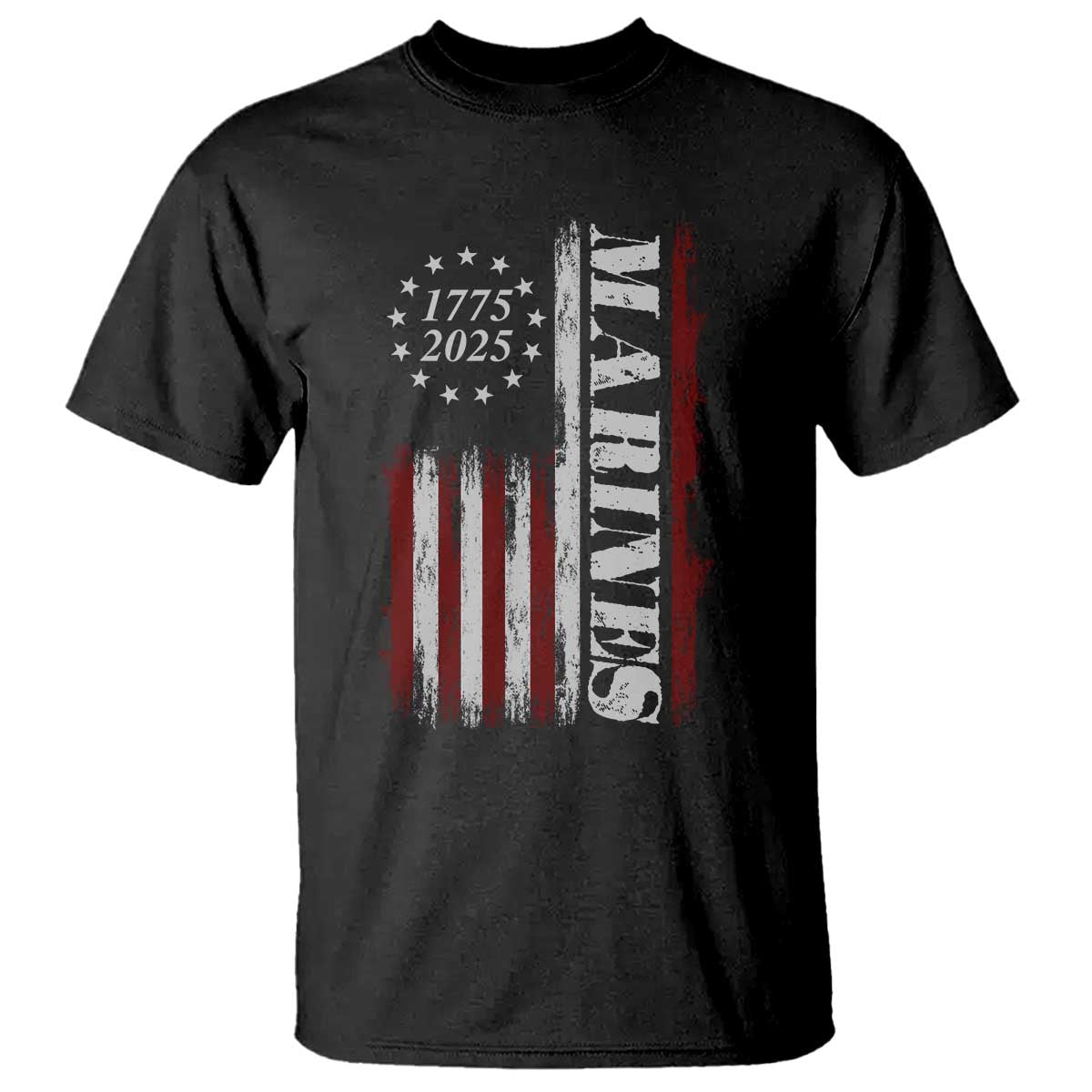 Marine 250th Anniversary T Shirt Retro Patriotic Military Veteran Gift American Flag TS10 Black Print Your Wear