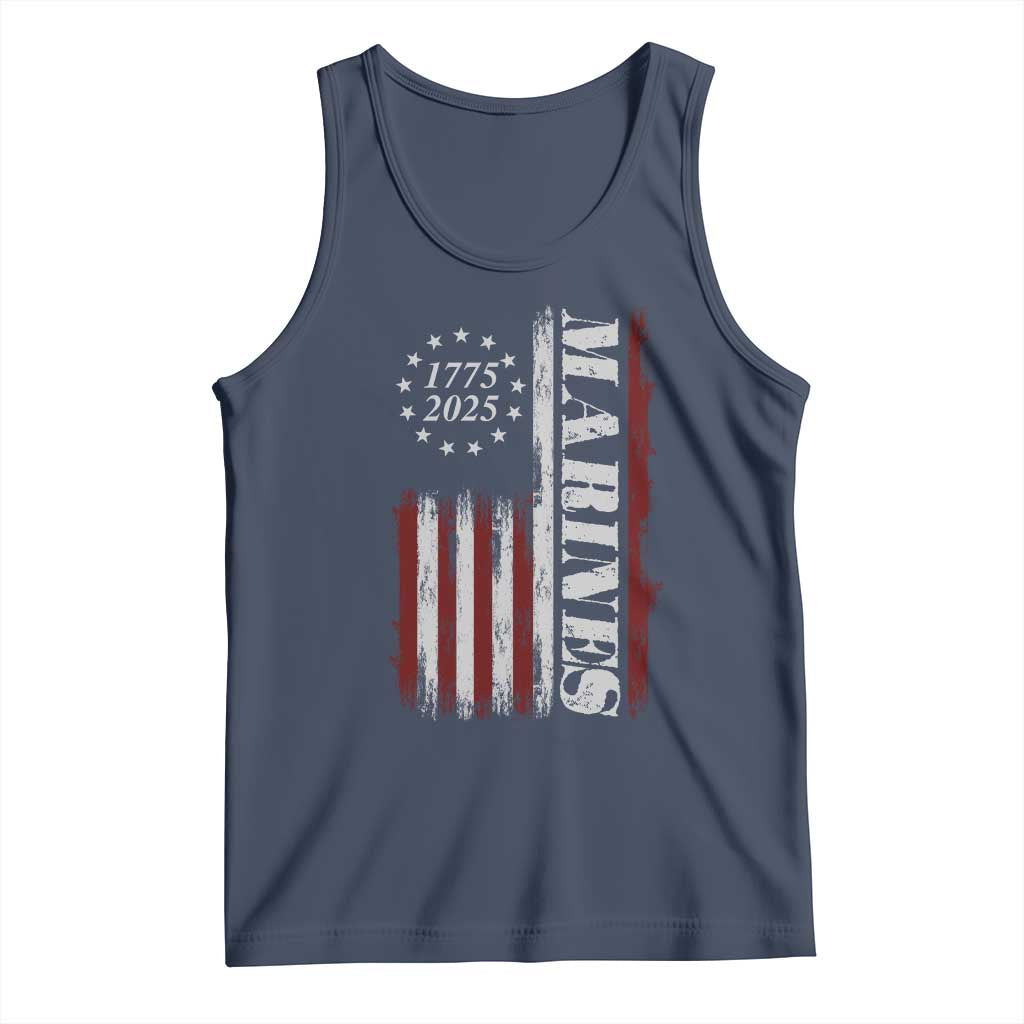 Marine 250th Anniversary Tank Top Retro Patriotic Military Veteran Gift American Flag TS10 Navy Print Your Wear