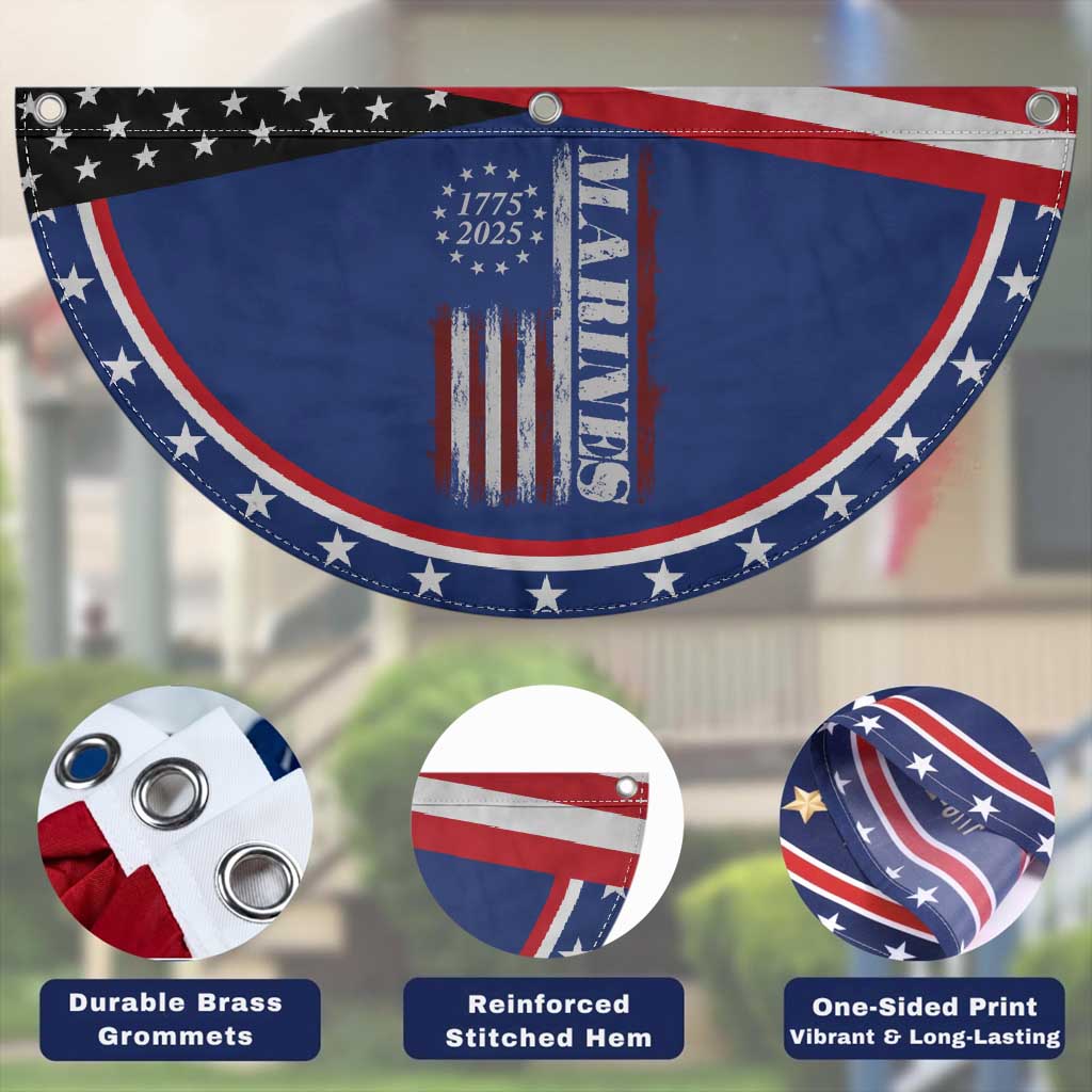 Marine 250th Anniversary Patriotic Fan Flag Retro Military Veteran Gift American Flag