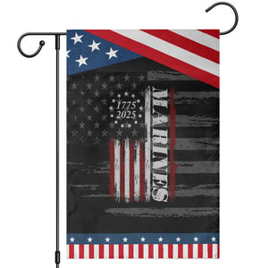 Marine 250th Anniversary Garden Flag Retro Patriotic Military Veteran Gift American Flag TS10 Distressed Black Blue Print Your Wear