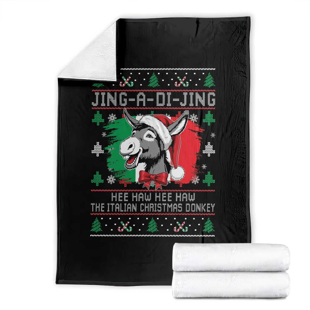 Italian Christmas Donkey Throw Blanket Jing a Di Jing Dominick the Ugly Christmas TS10 Black Print Your Wear