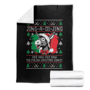 Italian Christmas Donkey Throw Blanket Jing a Di Jing Dominick the Ugly Christmas TS10 Black Print Your Wear