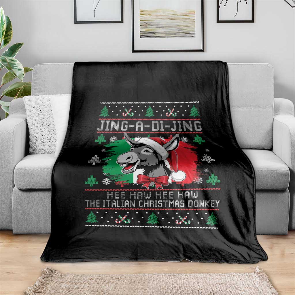 Italian Christmas Donkey Throw Blanket Jing a Di Jing Dominick the Ugly Christmas TS10 Print Your Wear