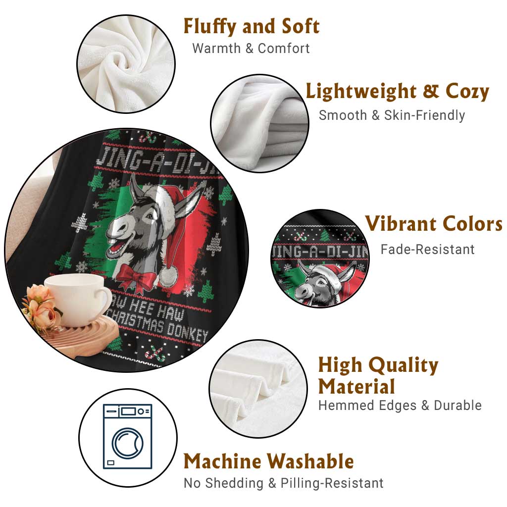 Italian Christmas Donkey Throw Blanket Jing a Di Jing Dominick the Ugly Christmas TS10 Print Your Wear