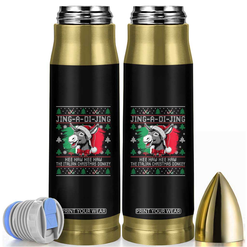 Italian Christmas Donkey Bullet Tumbler Jing a Di Jing Dominick the Ugly Christmas TS10 Black Print Your Wear