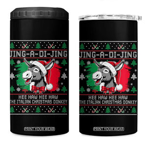 Italian Christmas Donkey 4 in 1 Can Cooler Tumbler Jing a Di Jing Dominick the Ugly Christmas TS10 One Size: 16 oz Black Print Your Wear