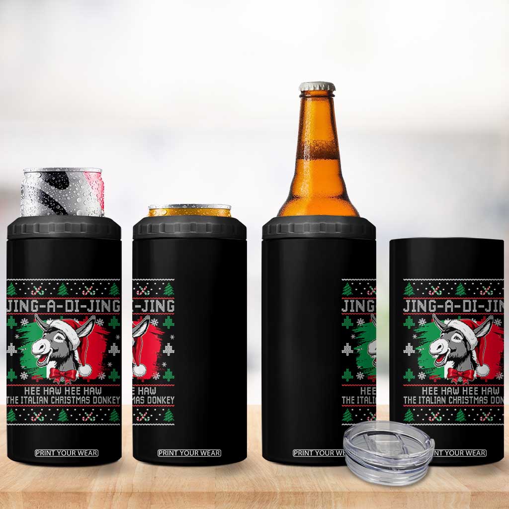 Italian Christmas Donkey 4 in 1 Can Cooler Tumbler Jing a Di Jing Dominick the Ugly Christmas TS10 Print Your Wear