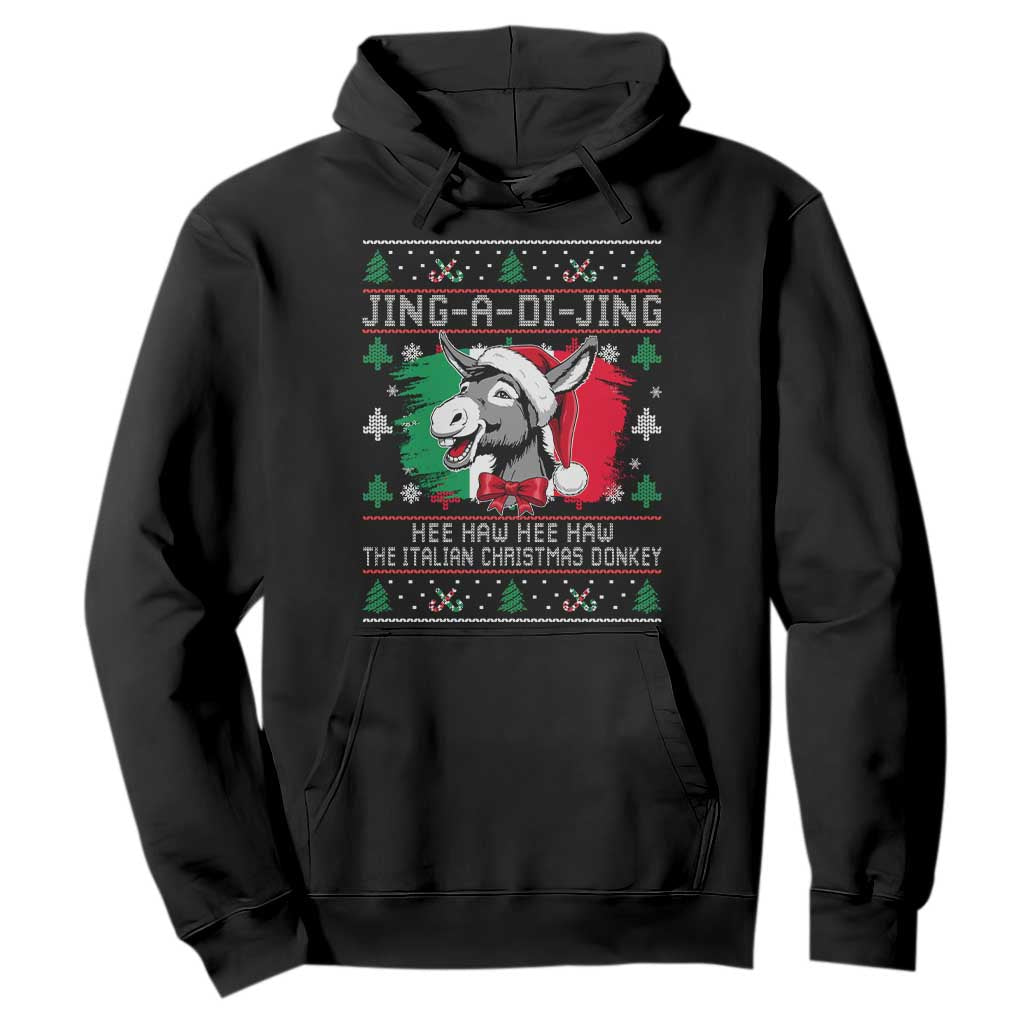 Italian Christmas Donkey Hoodie Jing a Di Jing Dominick the Ugly Christmas TS10 Black Print Your Wear