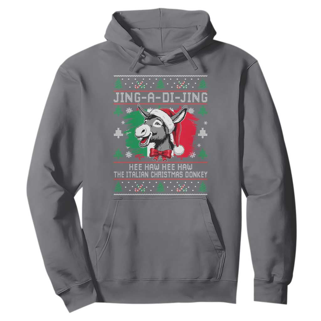 Italian Christmas Donkey Hoodie Jing a Di Jing Dominick the Ugly Christmas TS10 Charcoal Print Your Wear