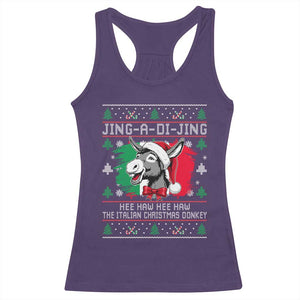 Italian Christmas Donkey Racerback Tank Top Jing a Di Jing Dominick the Ugly Christmas TS10 Purple Print Your Wear