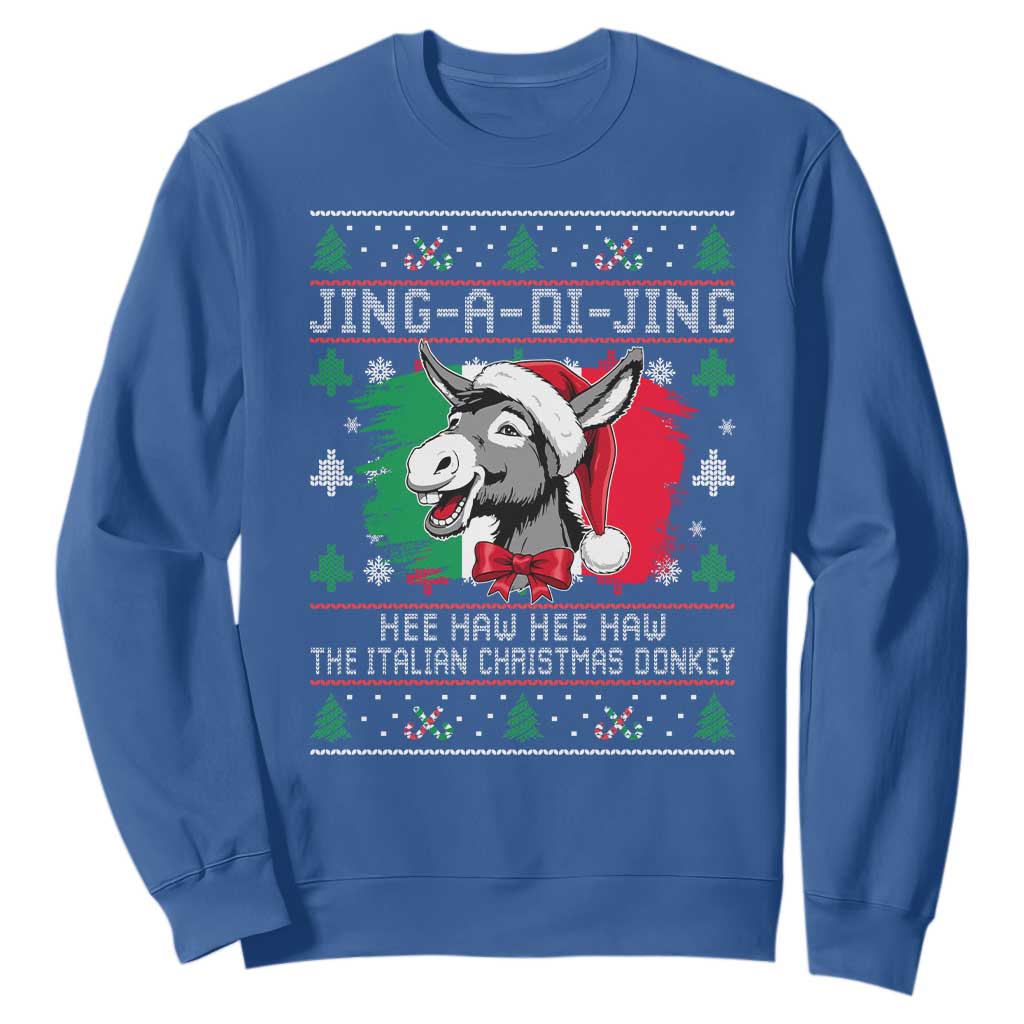 Italian Christmas Donkey Sweatshirt Jing a Di Jing Dominick the Ugly Christmas TS10 Royal Blue Print Your Wear