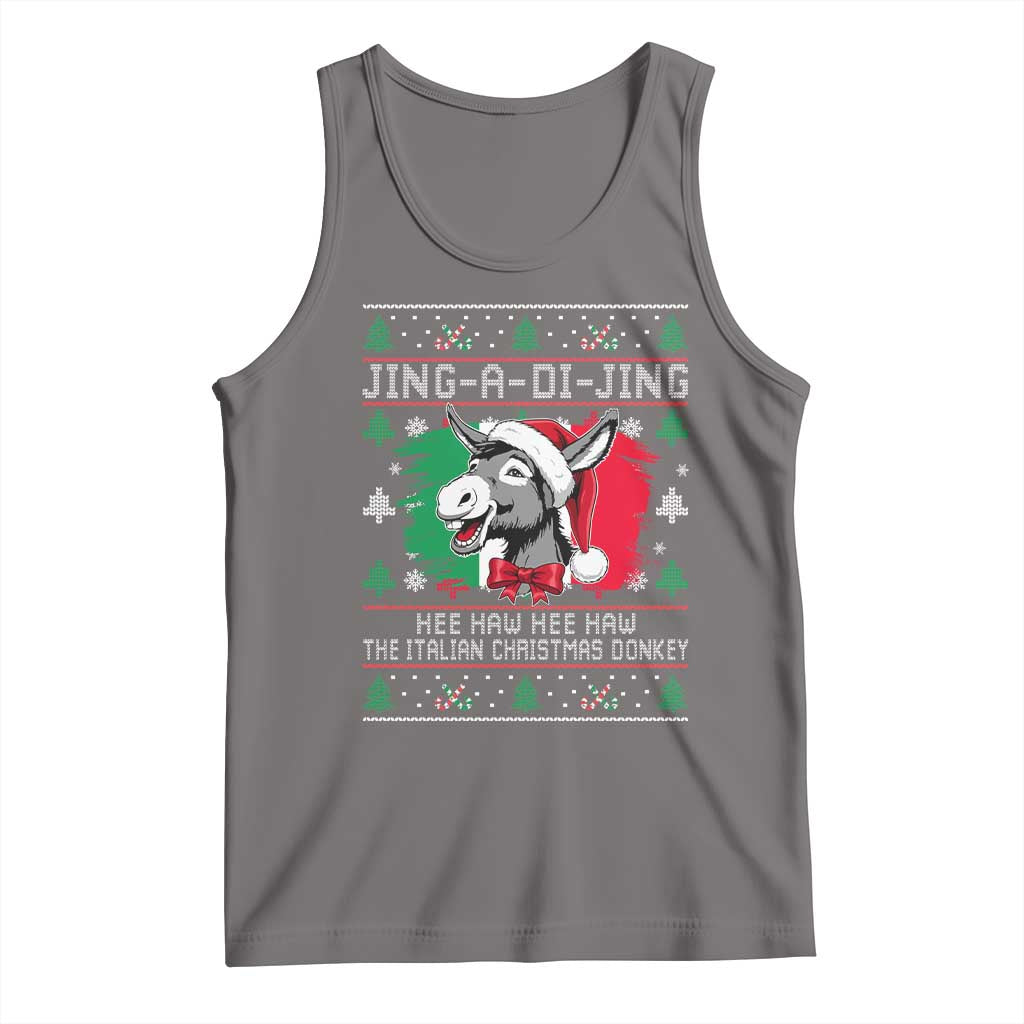 Italian Christmas Donkey Tank Top Jing a Di Jing Dominick the Ugly Christmas TS10 Deep Heather Print Your Wear