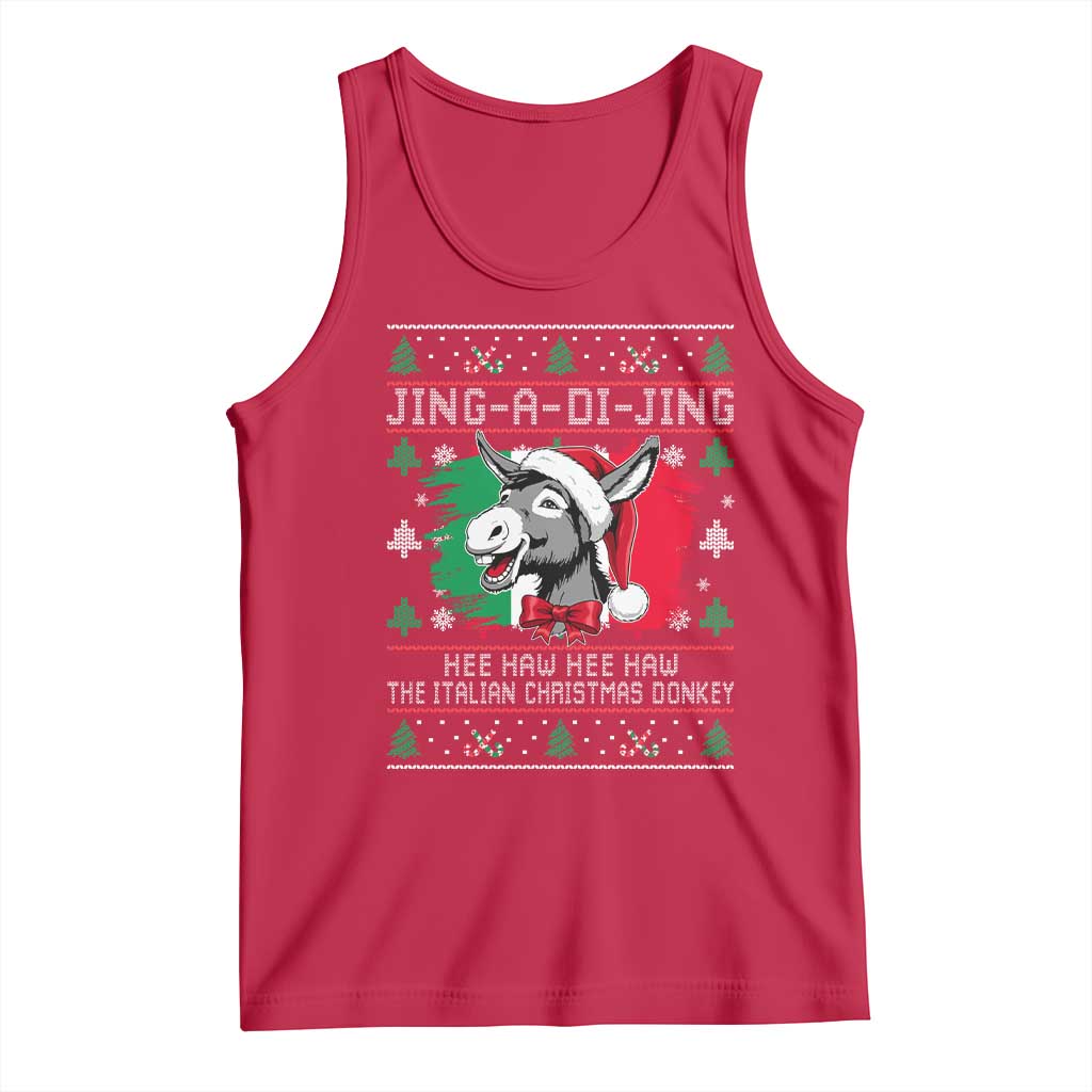 Italian Christmas Donkey Tank Top Jing a Di Jing Dominick the Ugly Christmas TS10 Red Print Your Wear