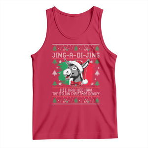 Italian Christmas Donkey Tank Top Jing a Di Jing Dominick the Ugly Christmas TS10 Red Print Your Wear