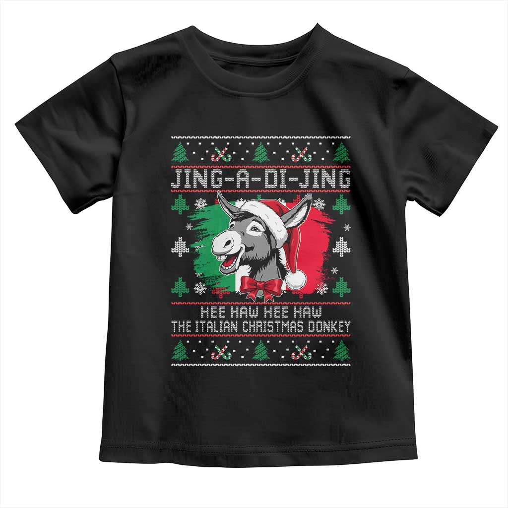Italian Christmas Donkey Toddler T Shirt Jing a Di Jing Dominick the Ugly Christmas TS10 Black Print Your Wear