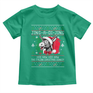 Italian Christmas Donkey Toddler T Shirt Jing a Di Jing Dominick the Ugly Christmas TS10 Irish Green Print Your Wear