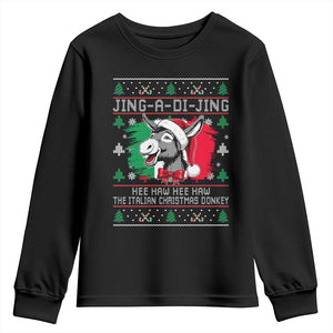 Italian Christmas Donkey Youth Sweatshirt Jing a Di Jing Dominick the Ugly Christmas TS10 Black Print Your Wear
