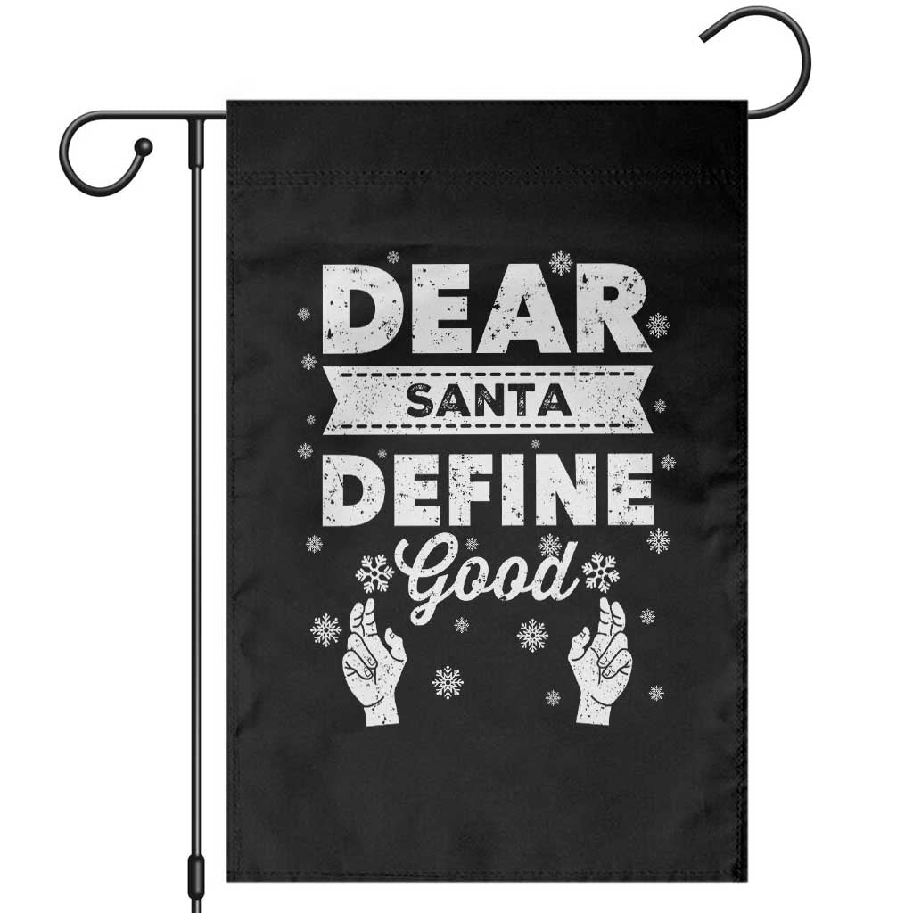 Dear Santa Christmas Garden Flag Naughty Nice Funny Funny Family Xmas Pajamas TS10 Black Print Your Wear