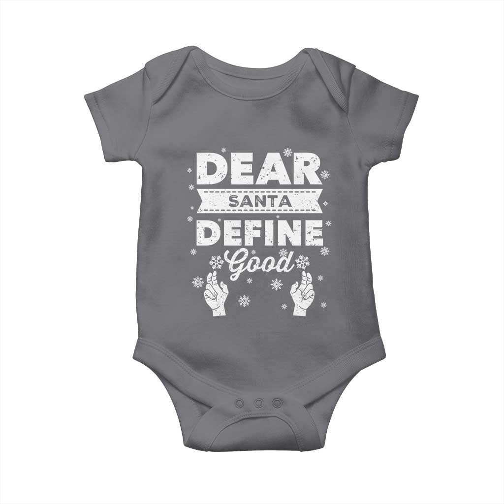 Dear Santa Christmas Baby Onesie Naughty Nice Funny Funny Family Xmas Pajamas TS10 Charcoal Print Your Wear