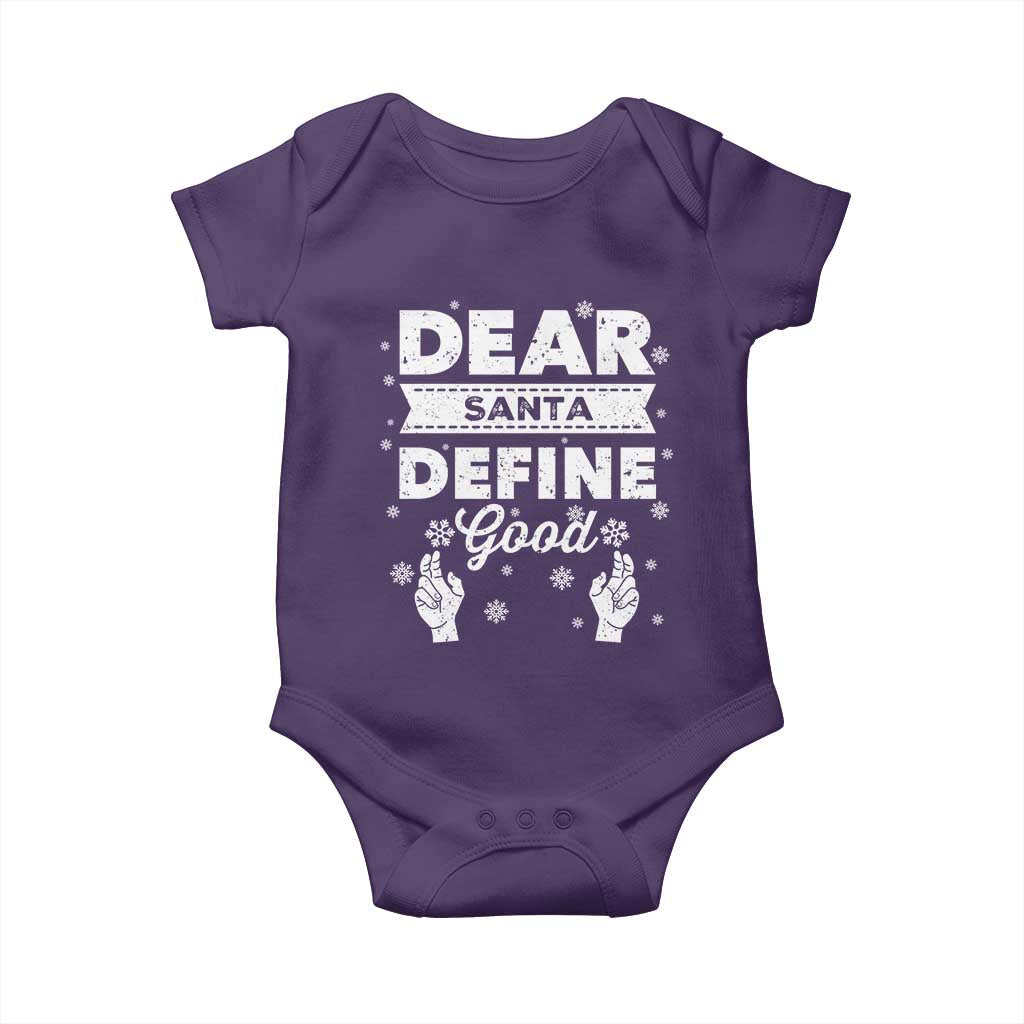 Dear Santa Christmas Baby Onesie Naughty Nice Funny Funny Family Xmas Pajamas TS10 Purple Print Your Wear