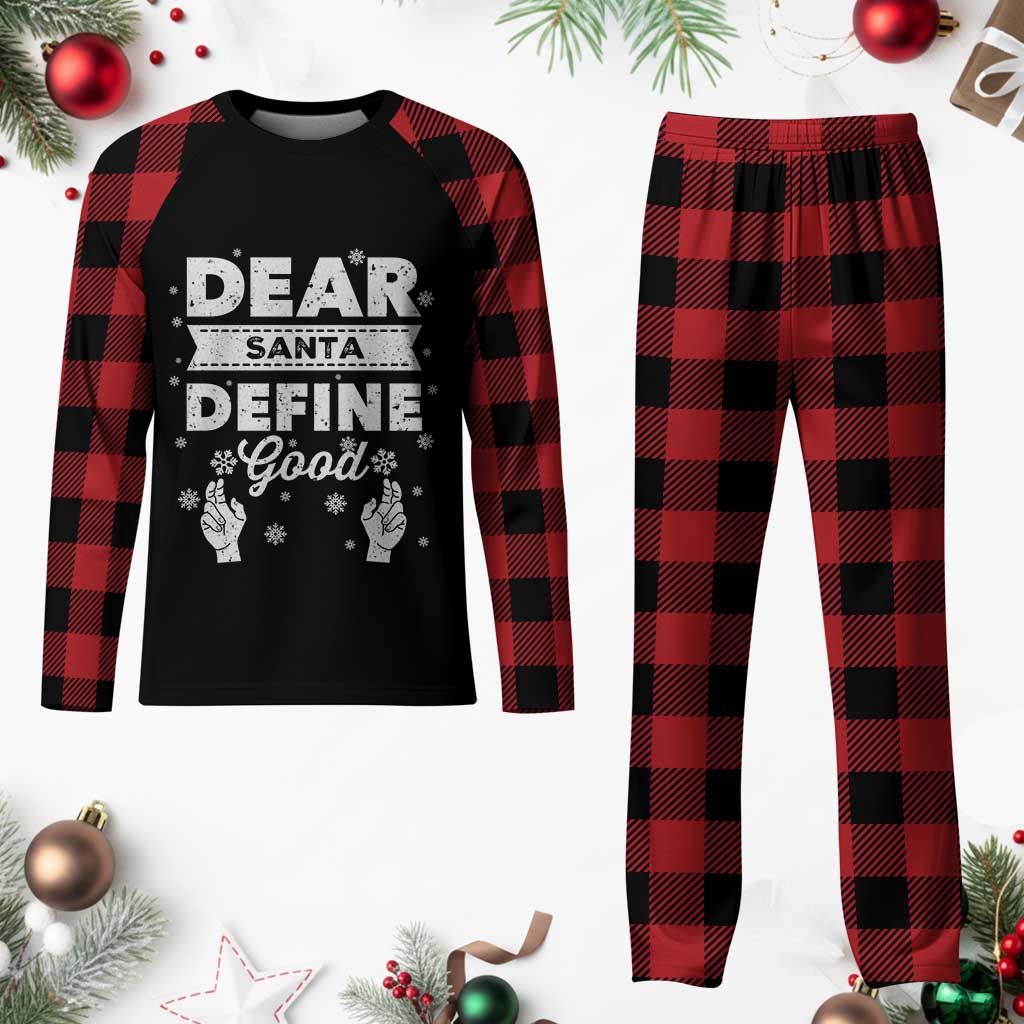 Dear Santa Christmas Plaid Pajama Set Naughty Nice Funny Funny Family Xmas Pajamas TS10 Buffalo Plaid Print Your Wear