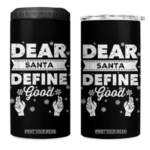 Dear Santa Christmas 4 in 1 Can Cooler Tumbler Naughty Nice Funny Funny Family Xmas Pajamas TS10 One Size: 16 oz Black Print Your Wear