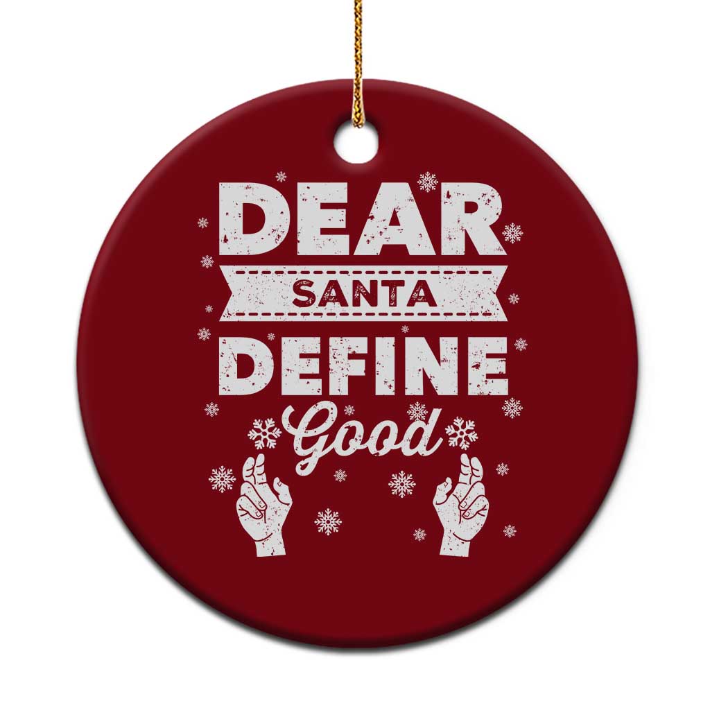 Dear Santa Christmas Ceramic Ornament Naughty Nice Funny Funny Family Xmas Pajamas TS10 1pc Red Print Your Wear