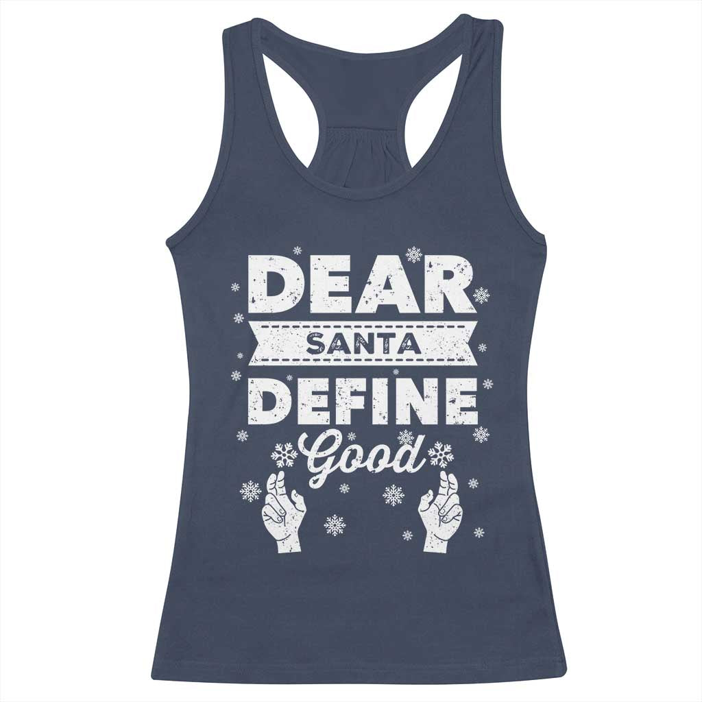 Dear Santa Christmas Racerback Tank Top Naughty Nice Funny Funny Family Xmas Pajamas TS10 Navy Print Your Wear