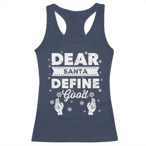 Dear Santa Christmas Racerback Tank Top Naughty Nice Funny Funny Family Xmas Pajamas TS10 Navy Print Your Wear