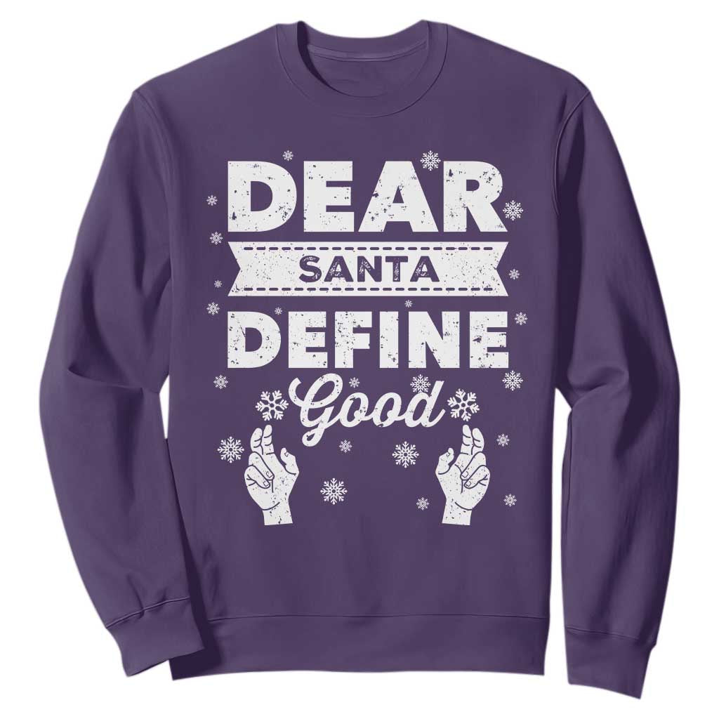Dear Santa Christmas Sweatshirt Naughty Nice Funny Funny Family Xmas Pajamas TS10 Purple Print Your Wear