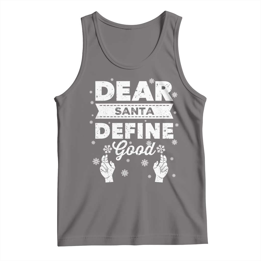 Dear Santa Christmas Tank Top Naughty Nice Funny Funny Family Xmas Pajamas TS10 Deep Heather Print Your Wear