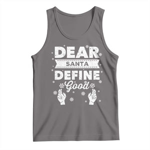 Dear Santa Christmas Tank Top Naughty Nice Funny Funny Family Xmas Pajamas TS10 Deep Heather Print Your Wear