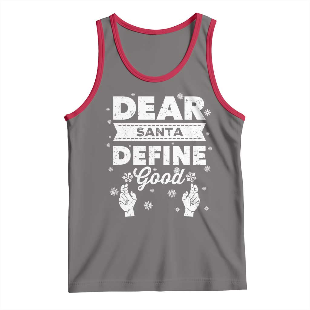Dear Santa Christmas Tank Top Naughty Nice Funny Funny Family Xmas Pajamas TS10 Deep Heather Red Print Your Wear