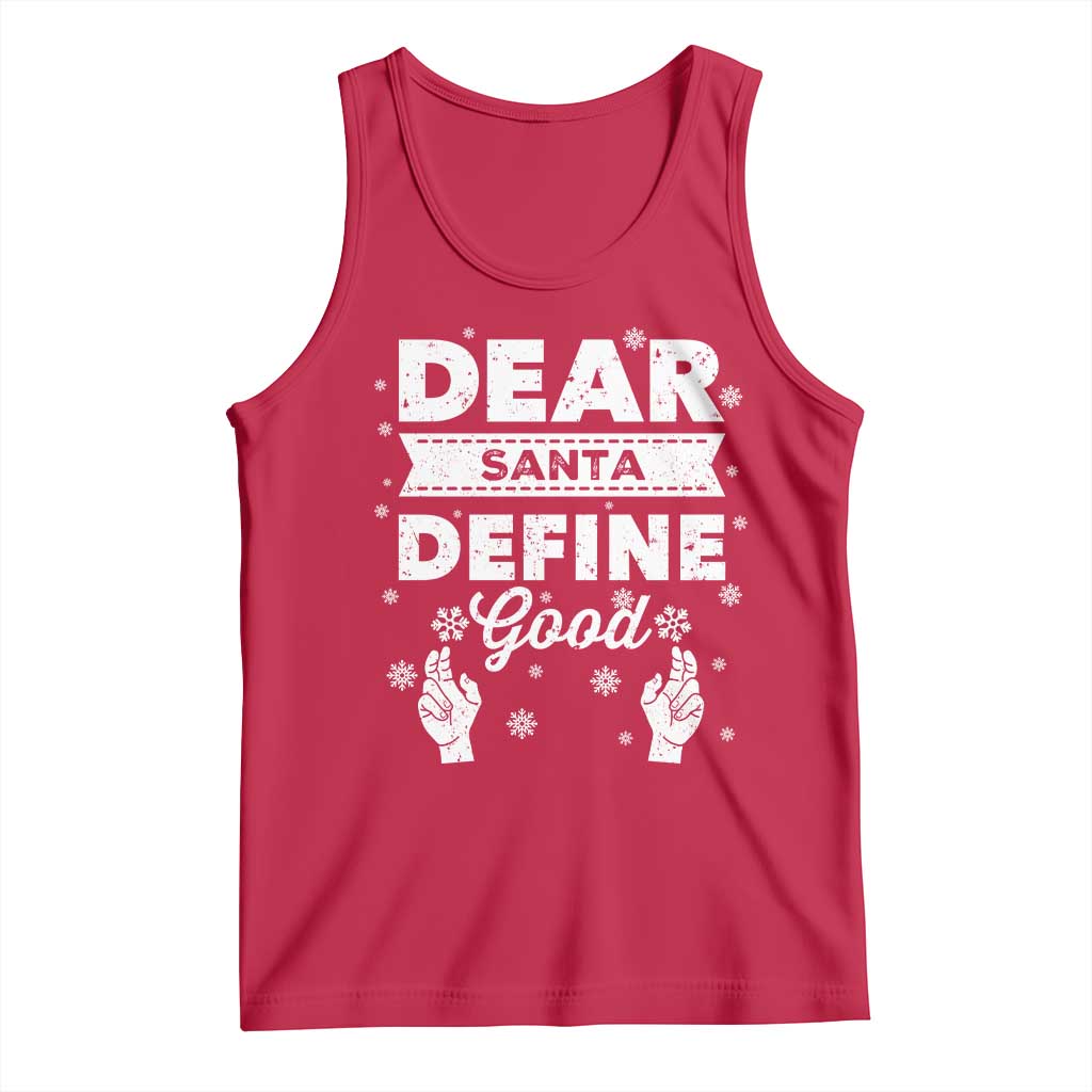 Dear Santa Christmas Tank Top Naughty Nice Funny Funny Family Xmas Pajamas TS10 Red Print Your Wear