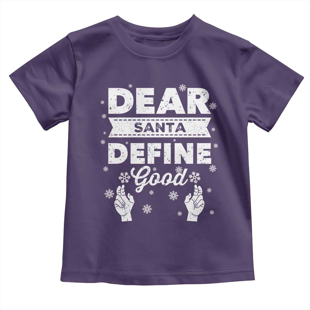 Dear Santa Christmas Toddler T Shirt Naughty Nice Funny Funny Family Xmas Pajamas TS10 Purple Print Your Wear