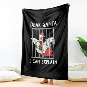 Funny Christmas Goose Throw Blanket Dear Santa I Can Explain Xmas Meme TS10 Print Your Wear