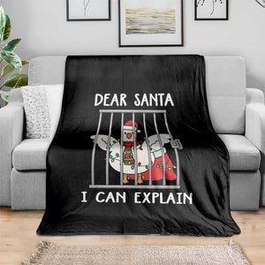 Funny Christmas Goose Throw Blanket Dear Santa I Can Explain Xmas Meme TS10 Print Your Wear