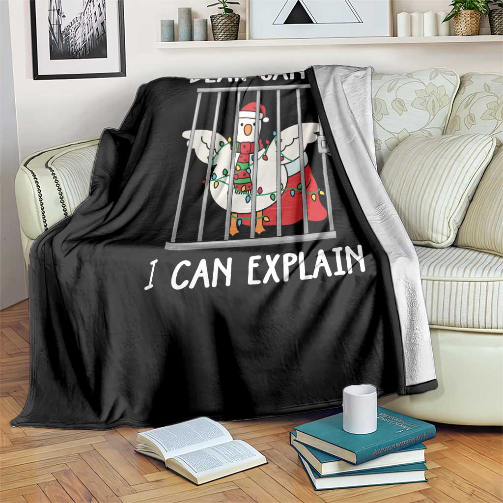 Funny Christmas Goose Throw Blanket Dear Santa I Can Explain Xmas Meme TS10 Print Your Wear