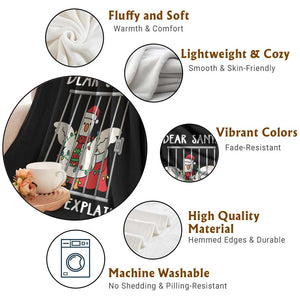 Funny Christmas Goose Throw Blanket Dear Santa I Can Explain Xmas Meme TS10 Print Your Wear