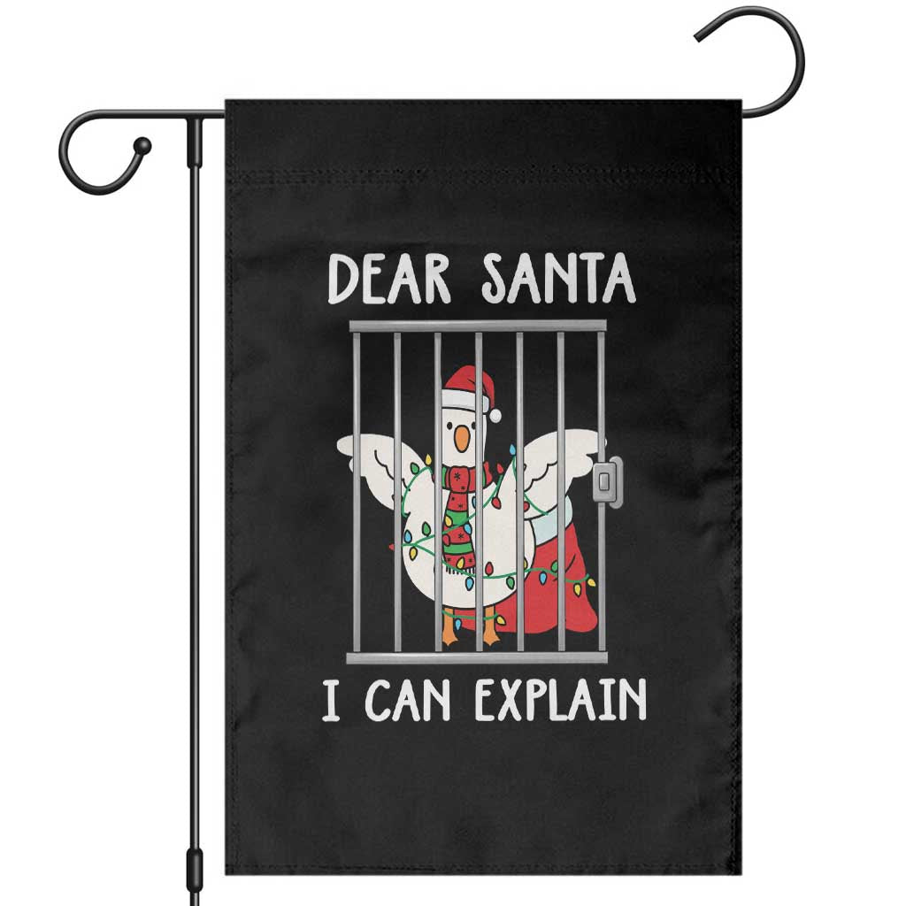 Funny Christmas Goose Garden Flag Dear Santa I Can Explain Xmas Meme TS10 Black Print Your Wear