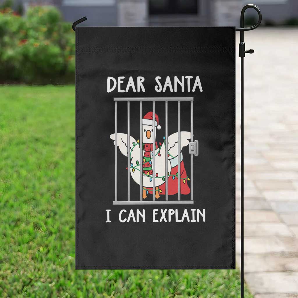 Funny Christmas Goose Garden Flag Dear Santa I Can Explain Xmas Meme TS10 Print Your Wear