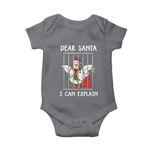 Funny Christmas Goose Baby Onesie Dear Santa I Can Explain Xmas Meme TS10 Charcoal Print Your Wear