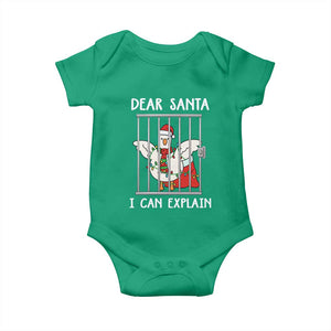 Funny Christmas Goose Baby Onesie Dear Santa I Can Explain Xmas Meme TS10 Irish Green Print Your Wear