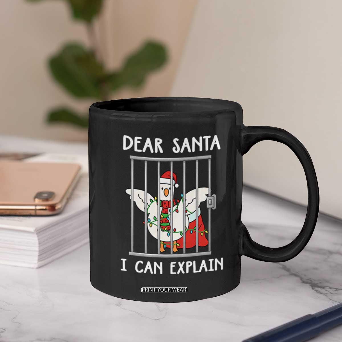 Funny Christmas Goose Coffee Mug Dear Santa I Can Explain Xmas Meme TS10 Print Your Wear