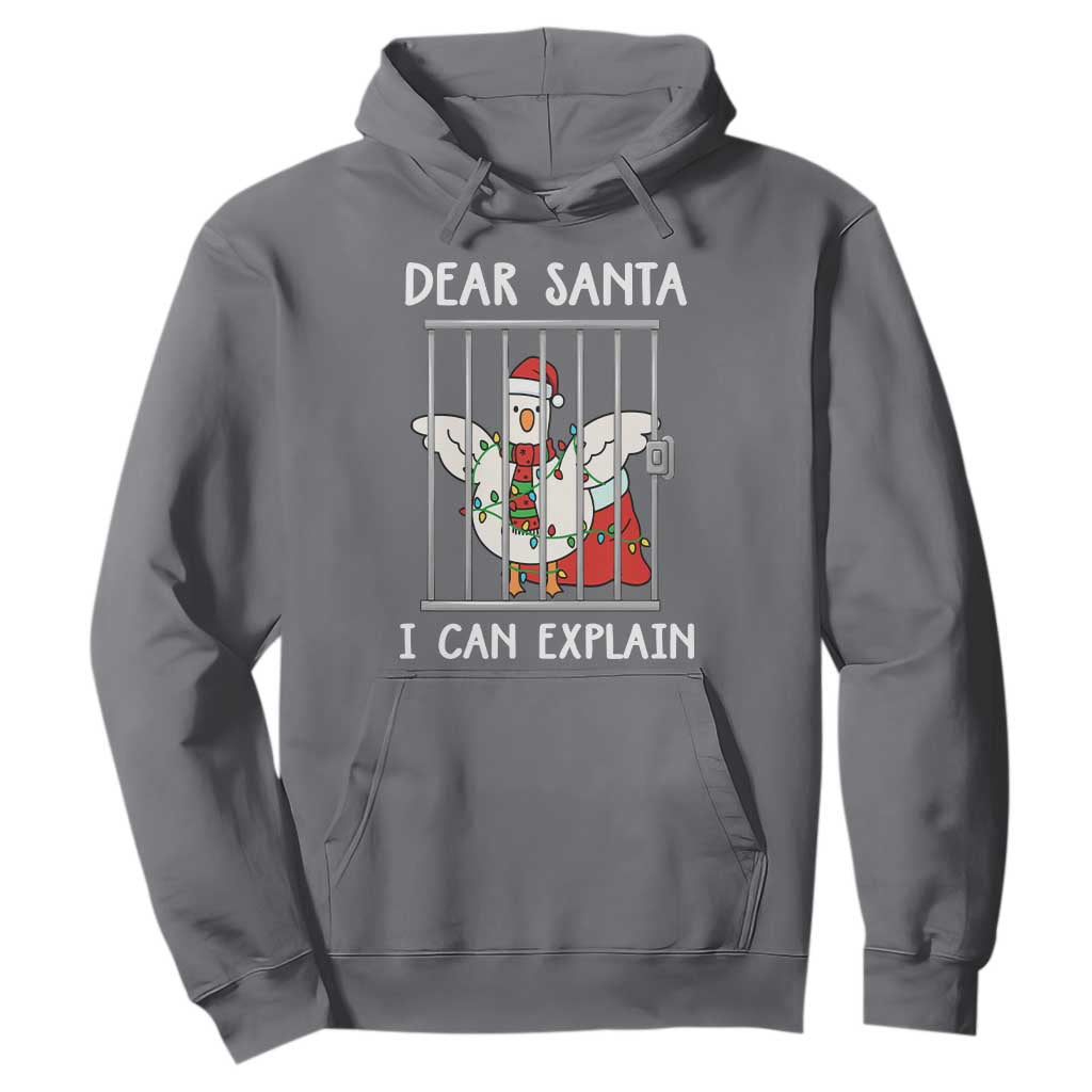 Funny Christmas Goose Hoodie Dear Santa I Can Explain Xmas Meme - Print Your Wear