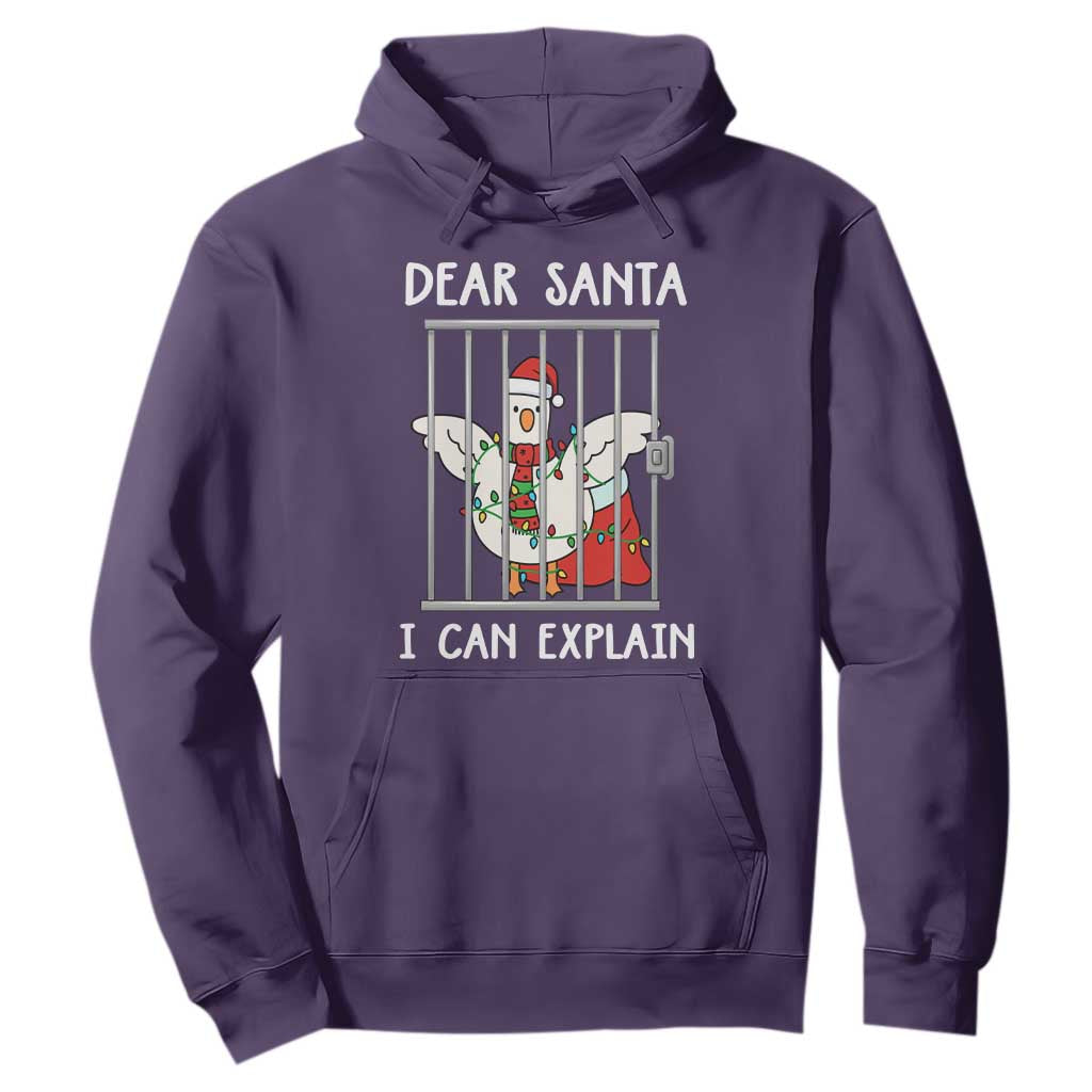 Funny Christmas Goose Hoodie Dear Santa I Can Explain Xmas Meme TS10 Purple Print Your Wear