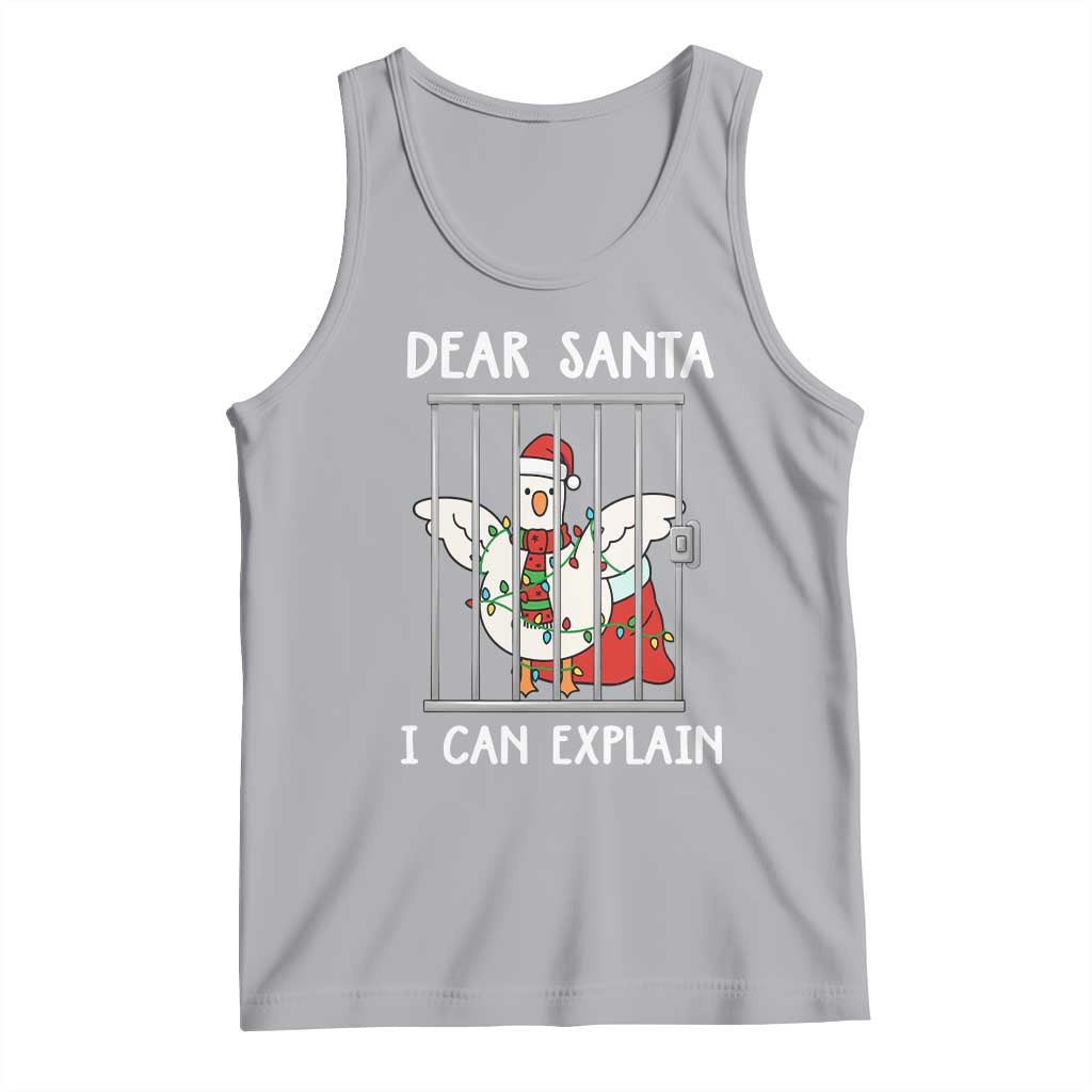 Funny Christmas Goose Tank Top Dear Santa I Can Explain Xmas Meme TS10 Athletic Heather Print Your Wear