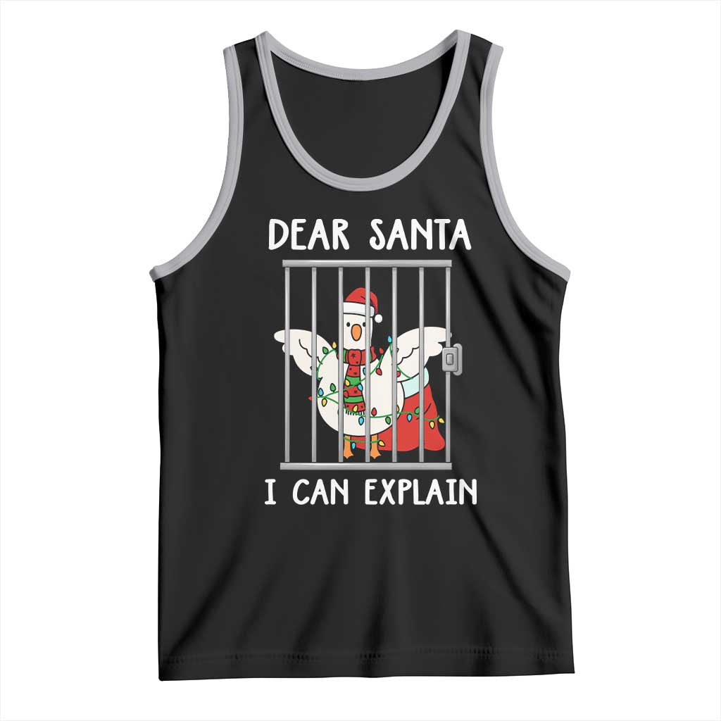 Funny Christmas Goose Tank Top Dear Santa I Can Explain Xmas Meme TS10 Black Athletic Heather Print Your Wear
